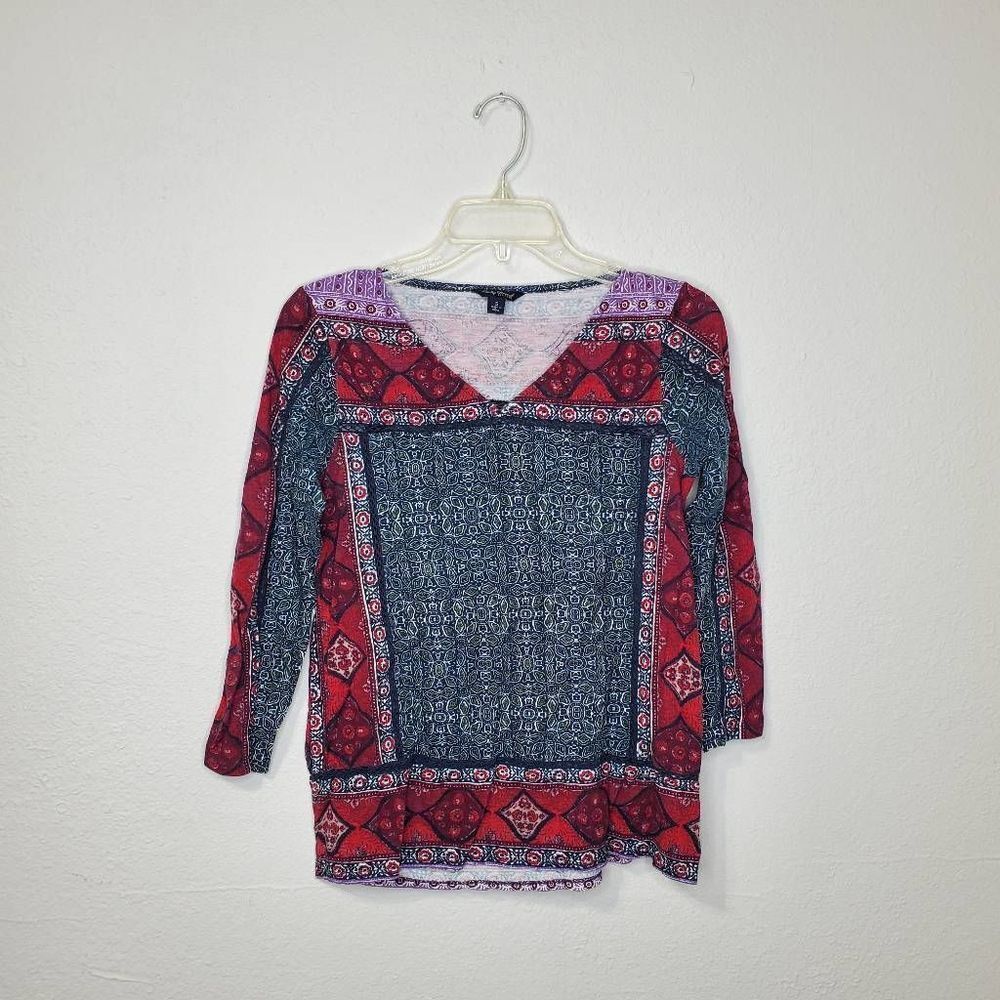 LUCKY BRAND woman's long sleeve boho blouse size S